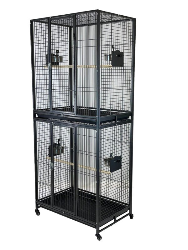 green parrot bird cage double up twin cage bc7650 3 terry parrots center™