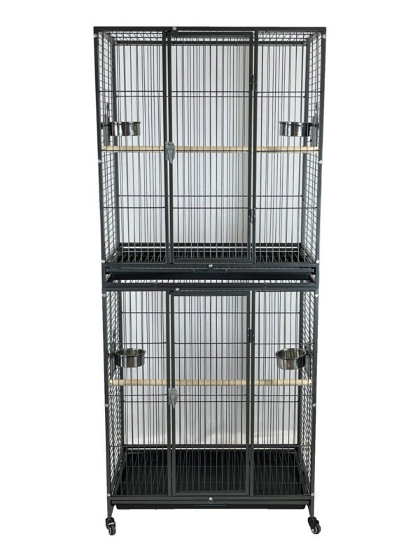 green parrot bird cage double up twin cage bc7650 terry parrots center™